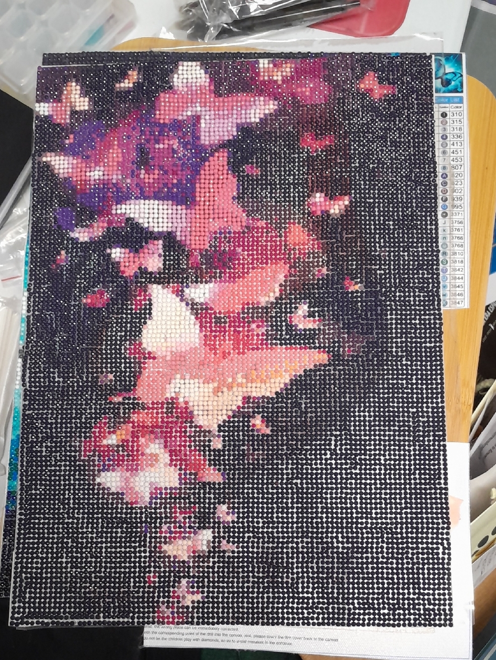 Pink & Purple Butterfly Diamond Art Canvas